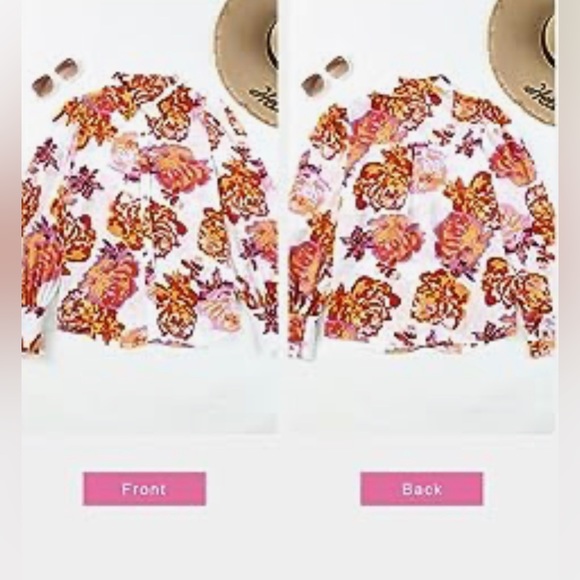 NWT Womens Tops Button Down Shirts Print Long Sleeve Blouses - Picture 5 of 7